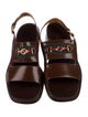 Gucci Web Accent Leather Sandals