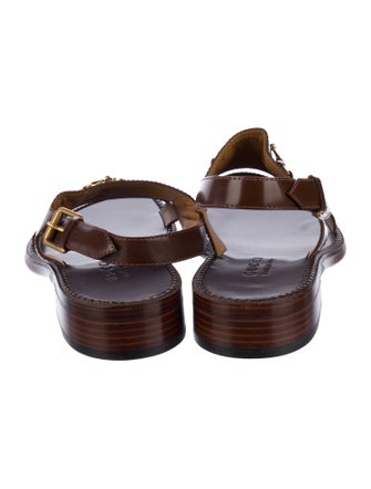 Gucci Web Accent Leather Sandals