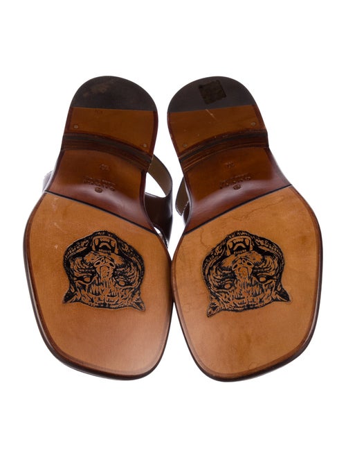 Gucci Web Accent Leather Sandals