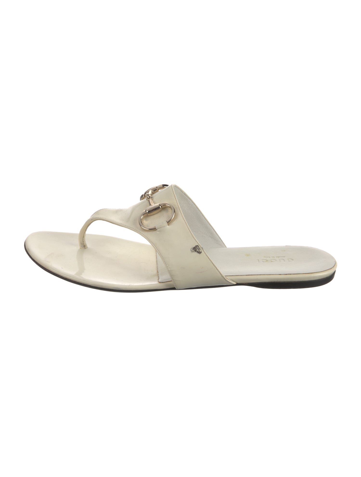 Gucci Horsebit Accent Patent Leather Slides