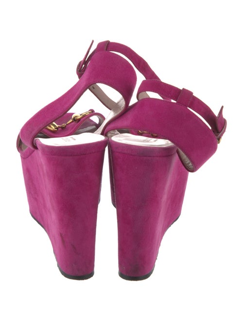 Gucci Horsebit Accent Suede Slingback Pumps