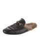 Gucci Horsebit Accent Leather Slippers