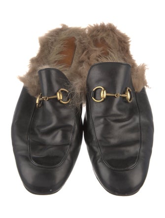 Gucci Horsebit Accent Leather Slippers