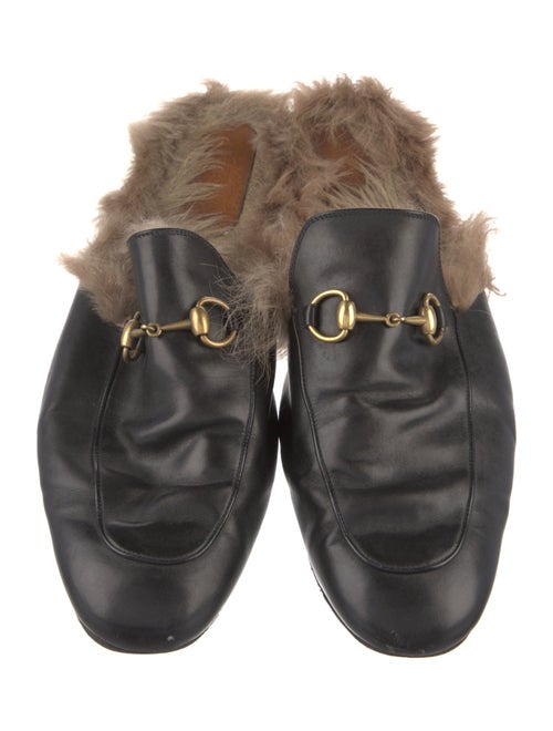 Gucci Horsebit Accent Leather Slippers