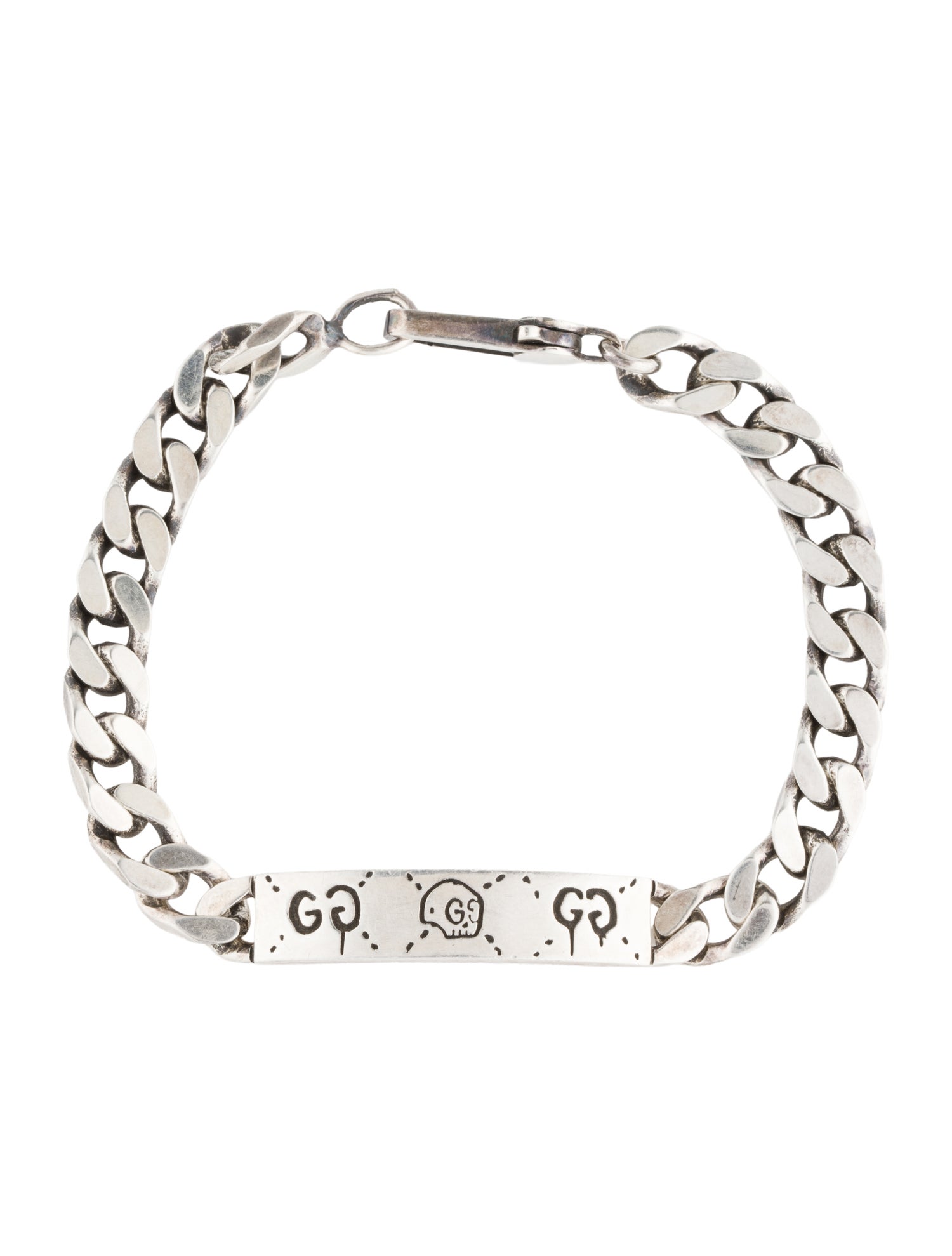 Gucci Ghost Bar Plate Link Bracelet