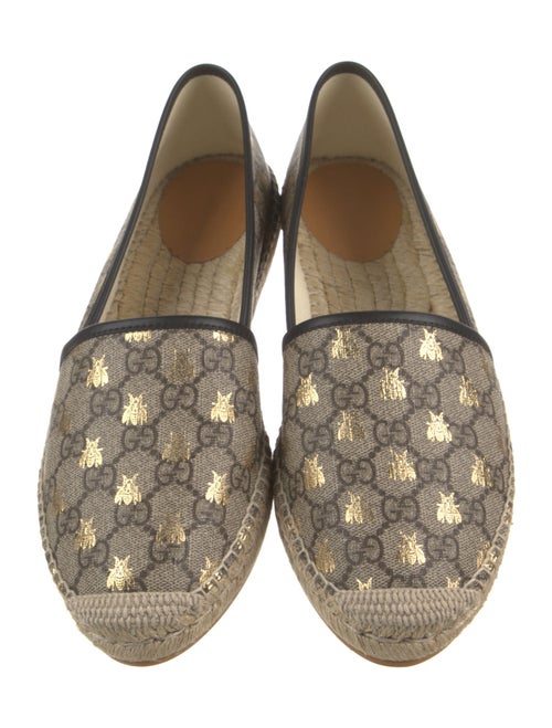 Gucci GG Supreme Leather Trim Embellishment Espadrilles