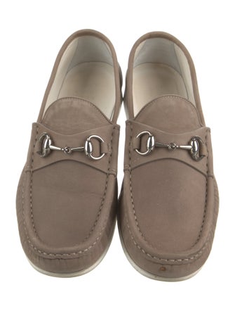 Gucci Horsebit Accent Suede Loafers