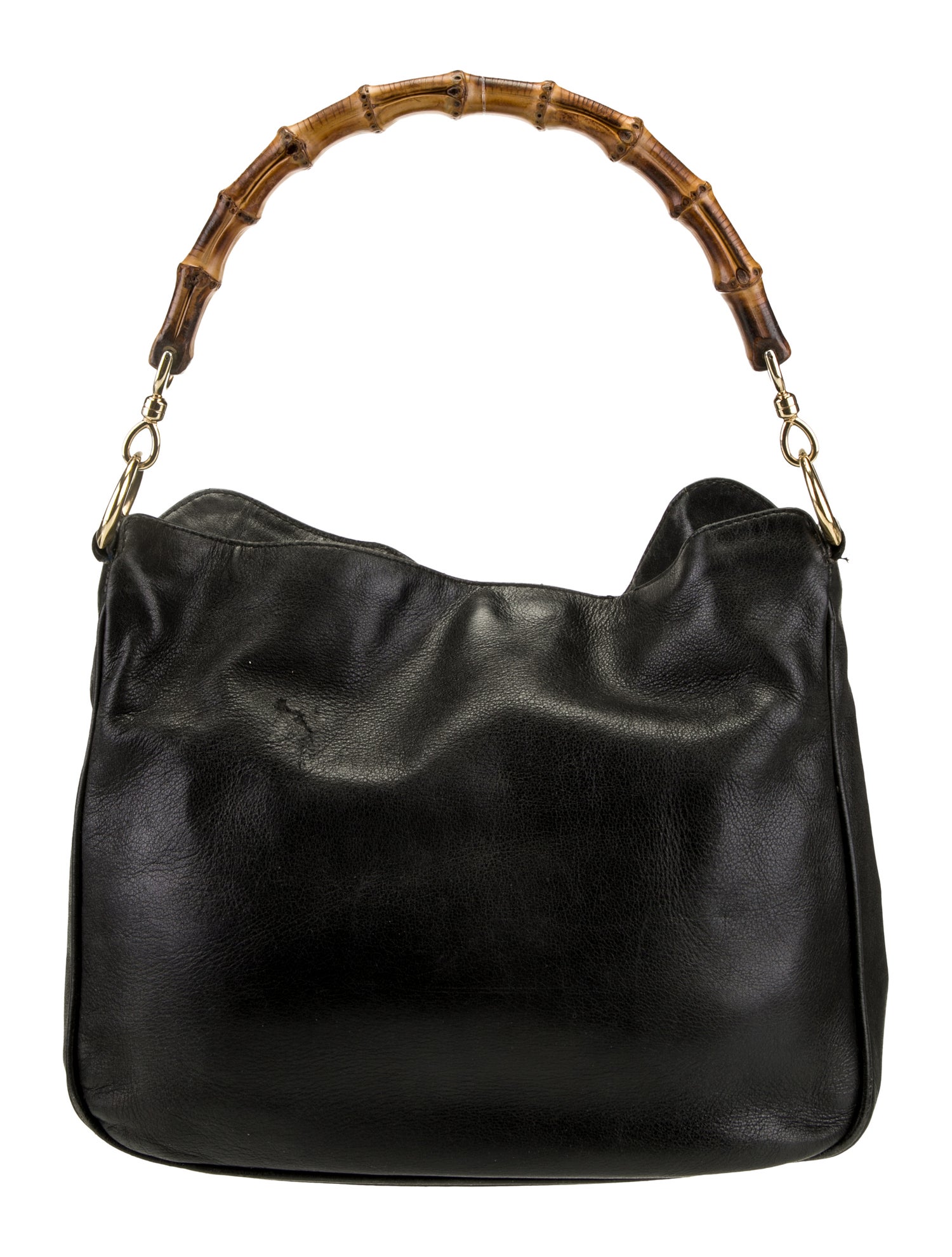 Bamboo handle flap bag／ブラックデニム Bamboo Handle Bag | The RealReal