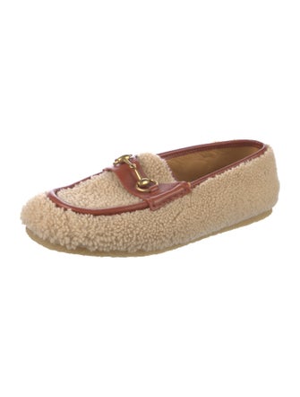 Gucci Horsebit Accent Shearling Loafers