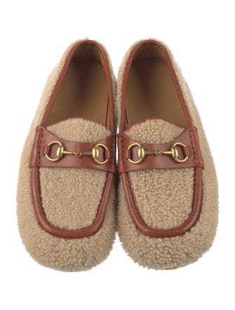 Gucci Horsebit Accent Shearling Loafers