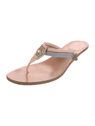 Gucci Interlocking G Logo Leather Trim Embellishment Slides