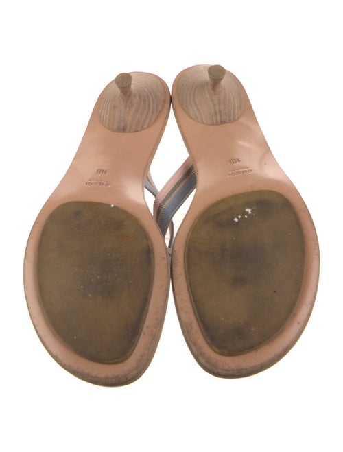 Gucci Interlocking G Logo Leather Trim Embellishment Slides