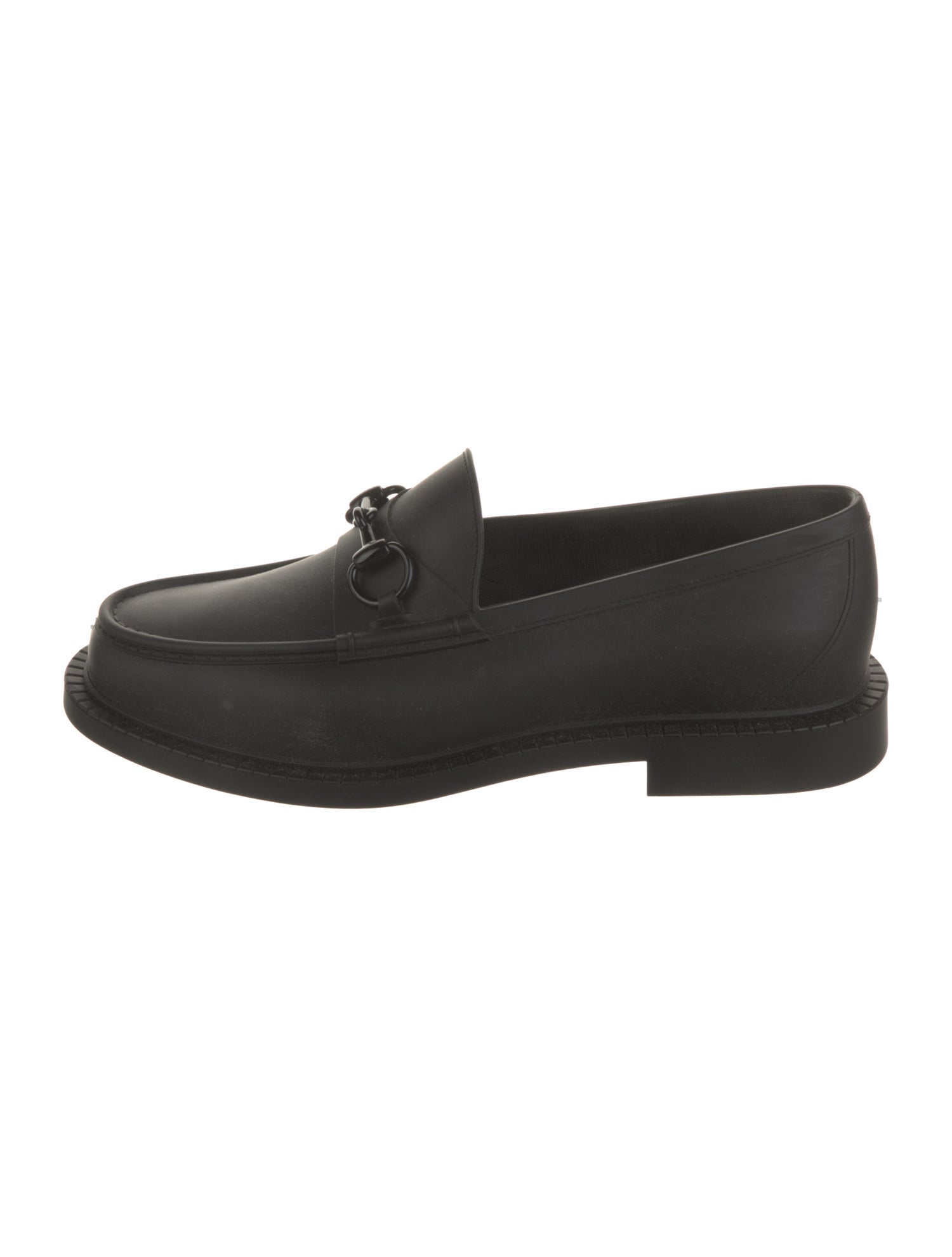 Gucci Horsebit Accent Rubber Dress Loafers