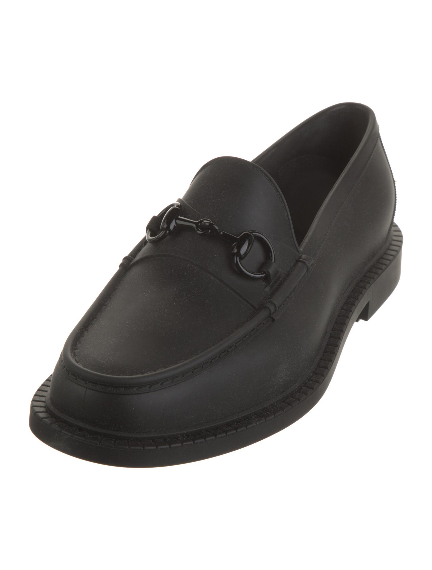 Gucci Horsebit Accent Rubber Dress Loafers