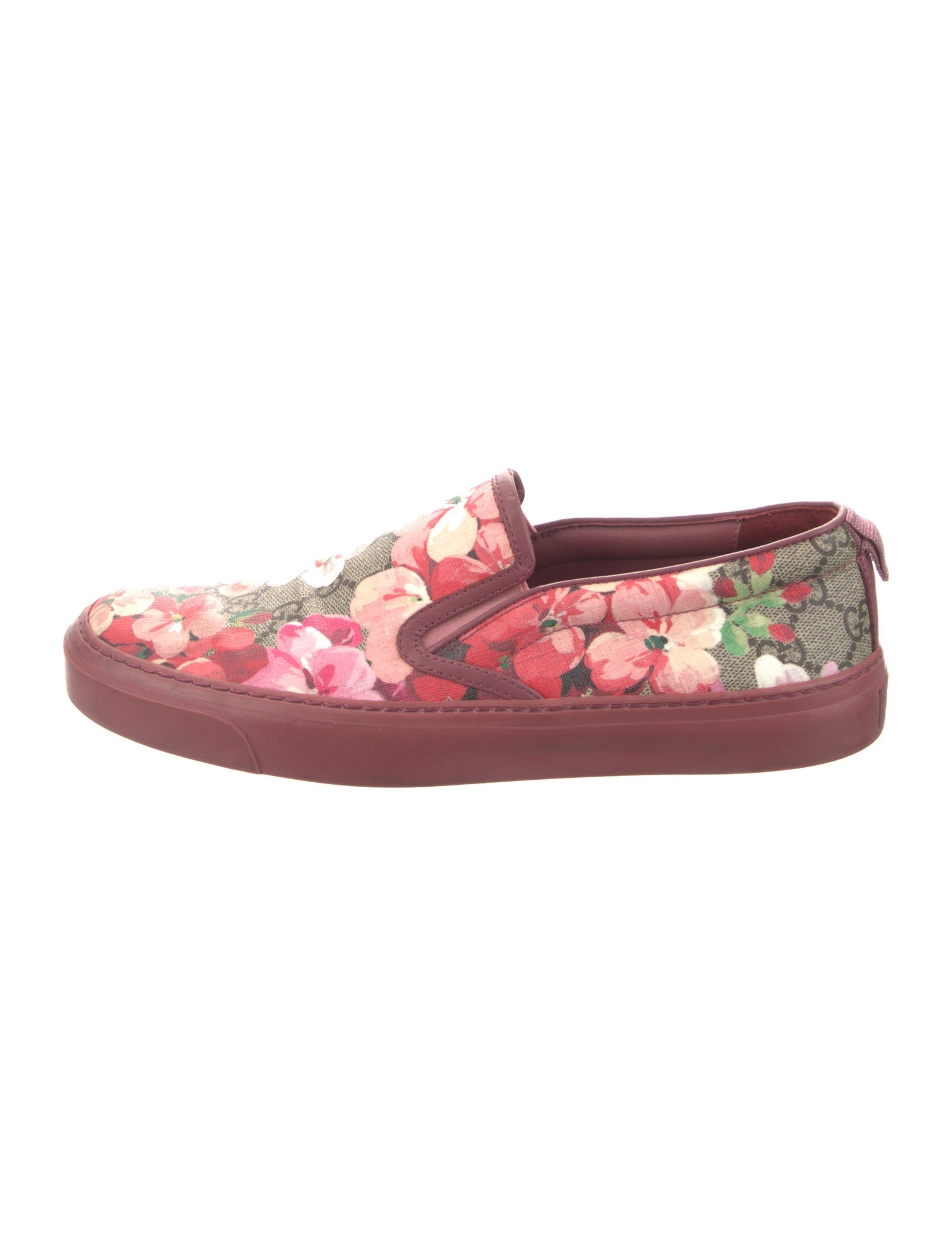 Gucci Blooms Print Leather Trim Embellishment Sneakers