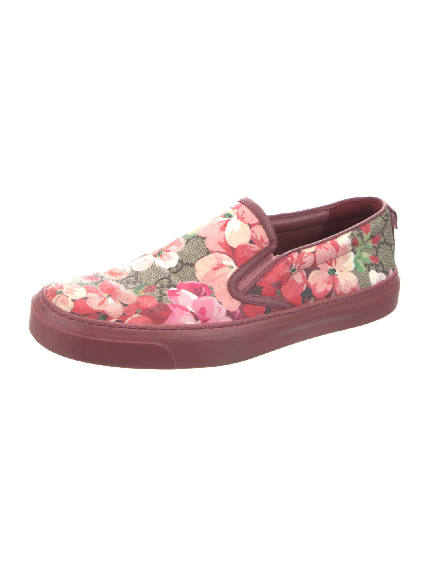 Gucci Blooms Print Leather Trim Embellishment Sneakers