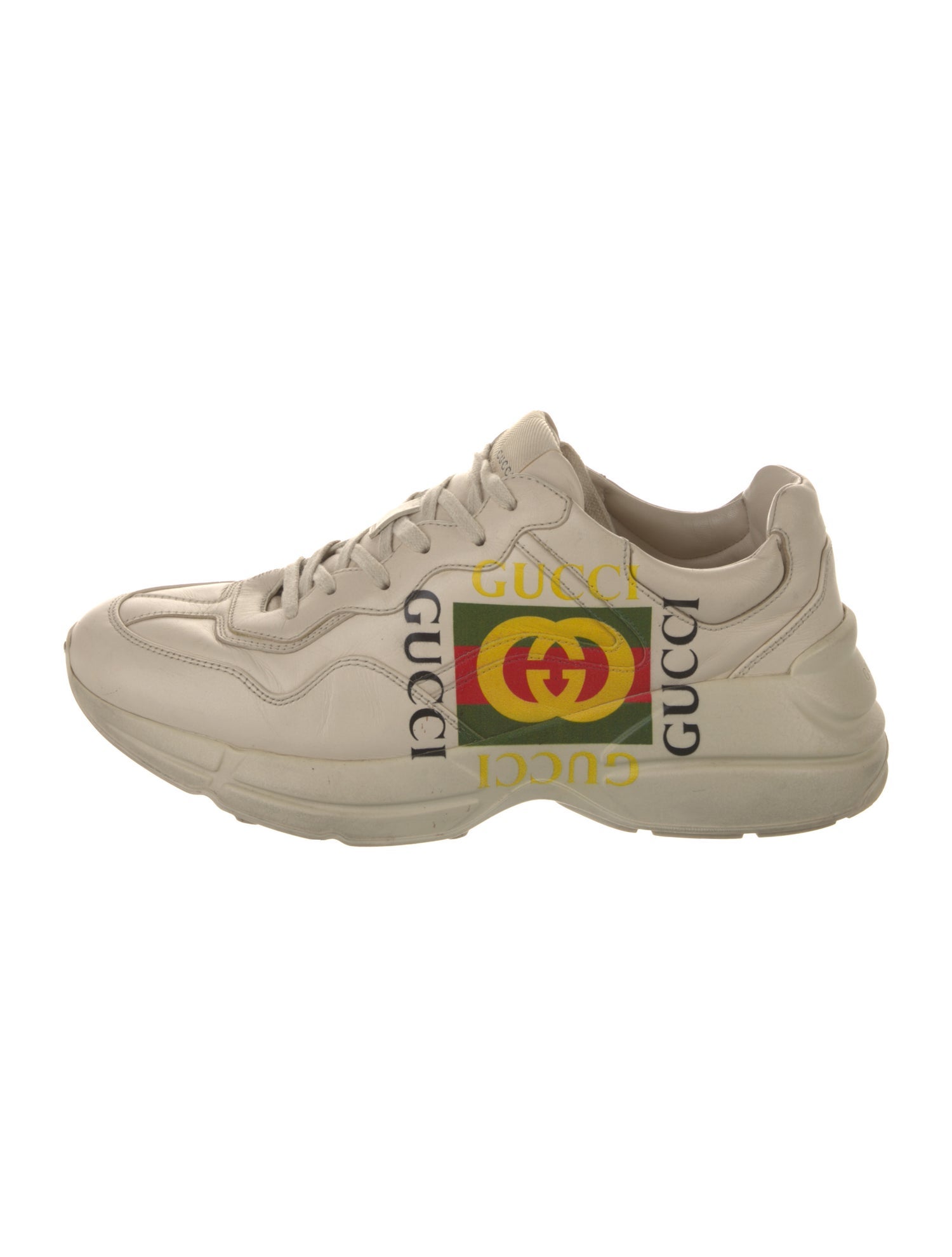 Gucci Web Accent Leather Sneakers