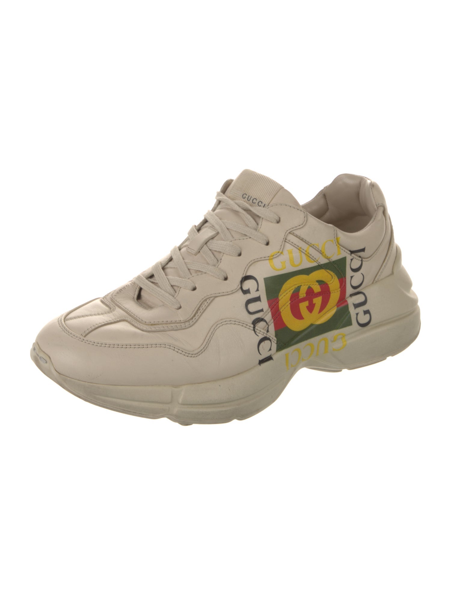 Gucci Web Accent Leather Sneakers