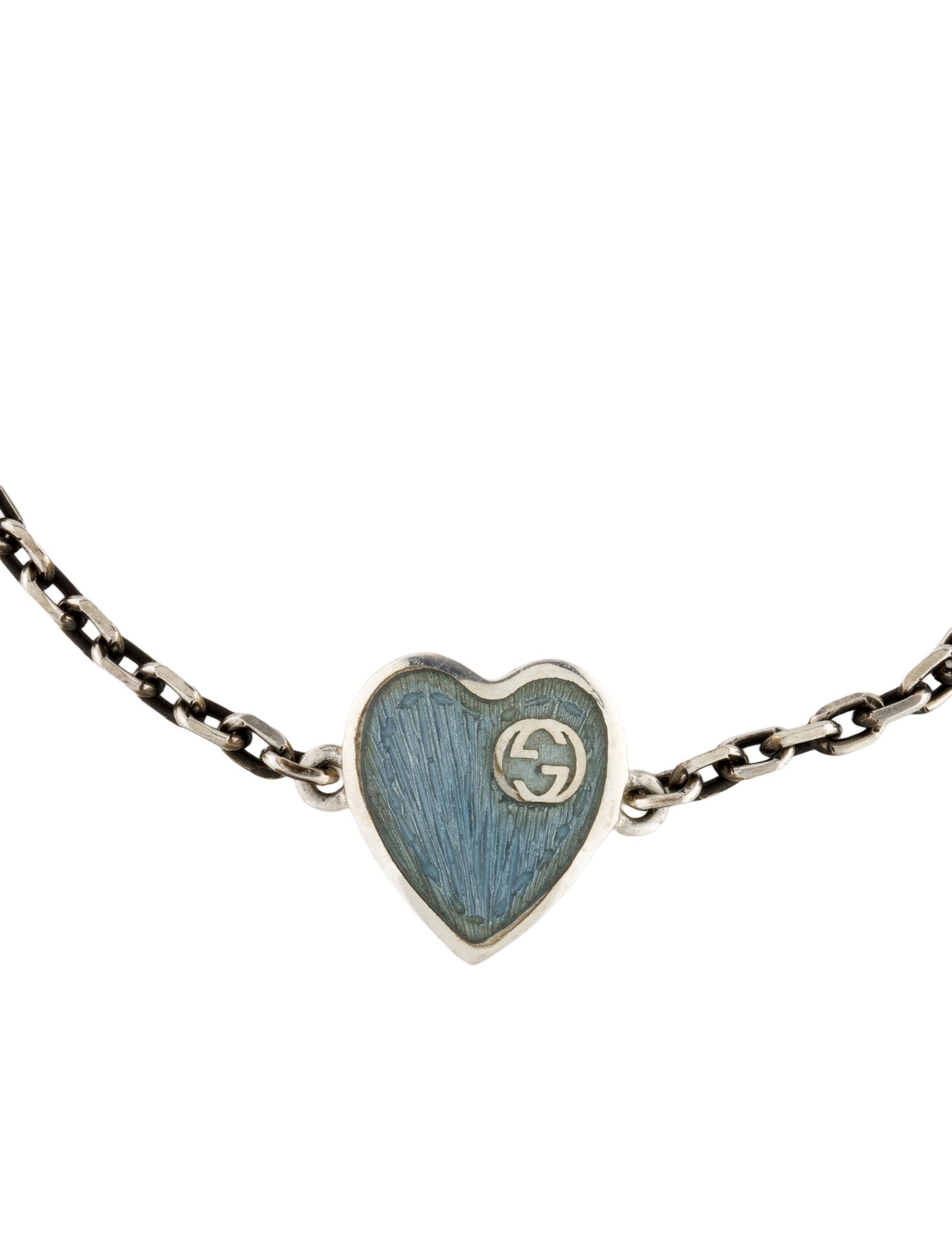 Gucci Enamel Heart Interlocking G Station Bracelet