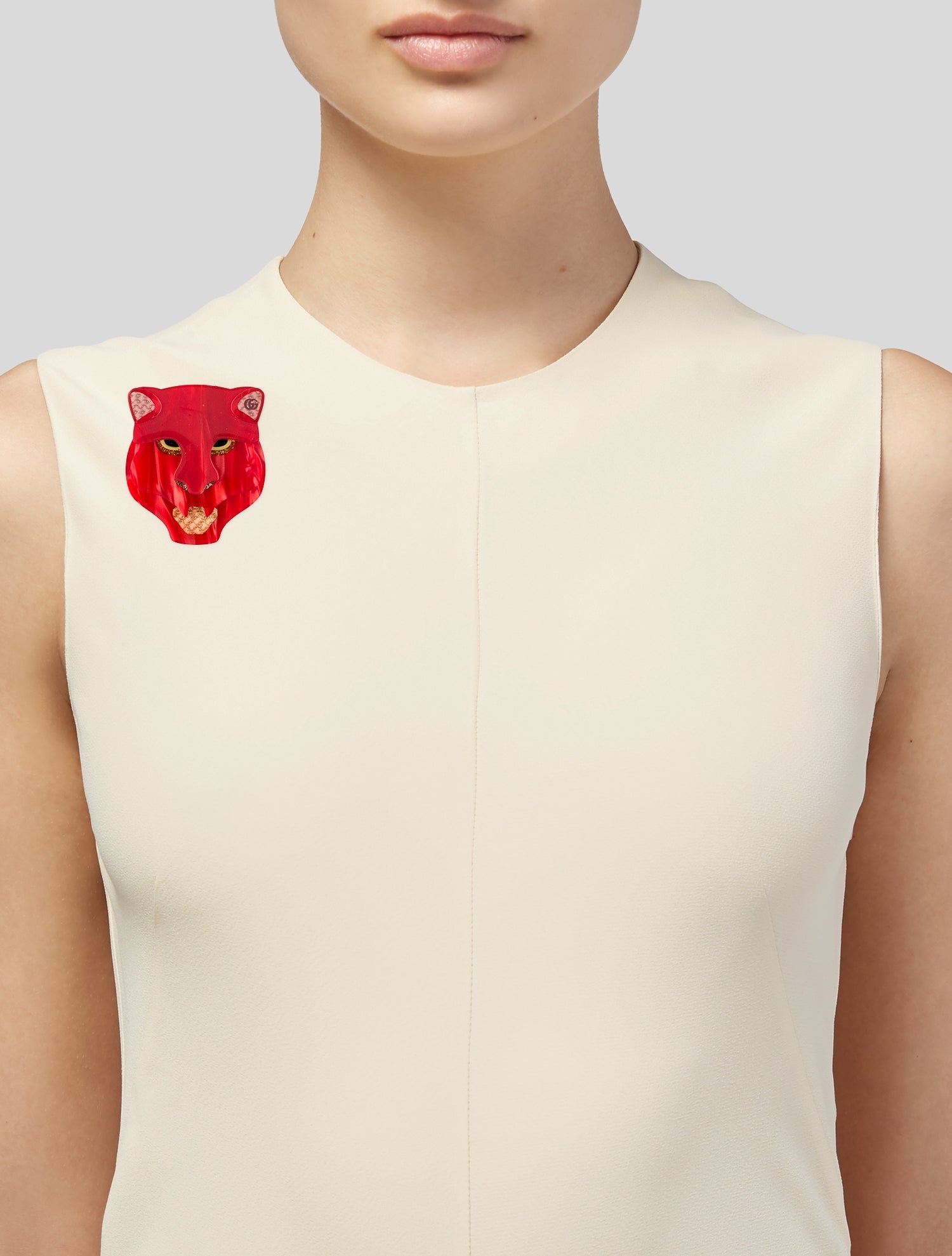 Gucci Resin Panther Head Brooch Pin