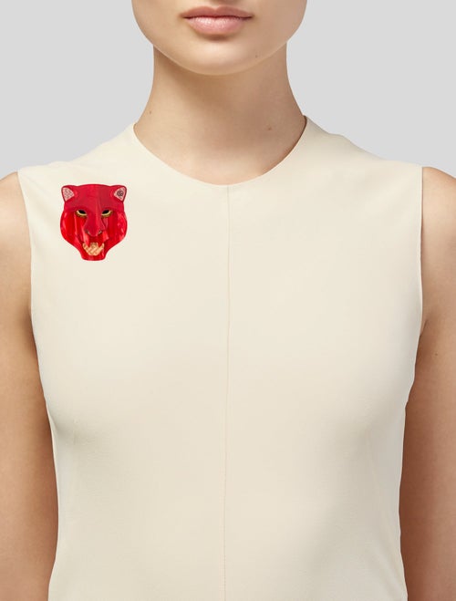 Gucci Resin Panther Head Brooch Pin