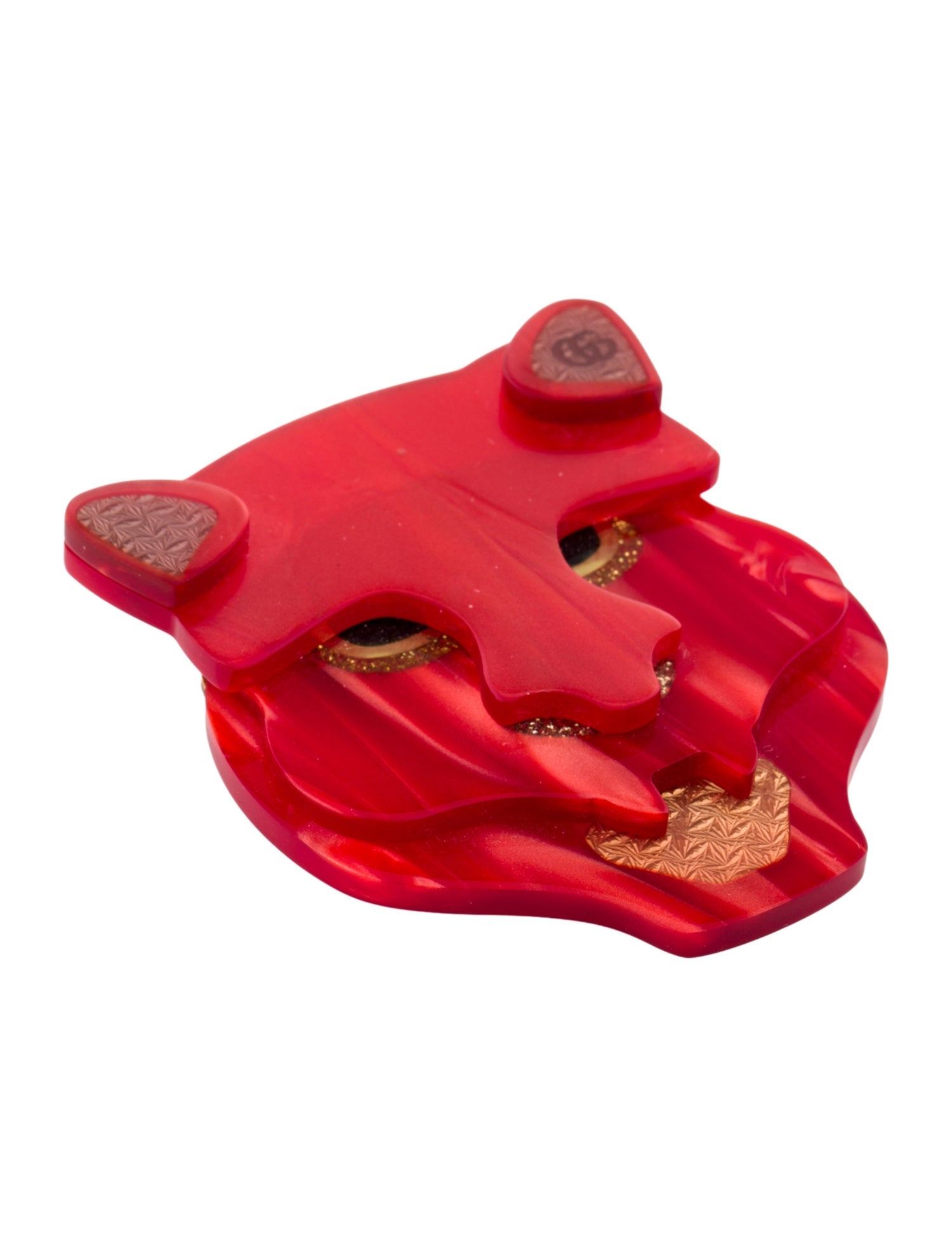 Gucci Resin Panther Head Brooch Pin