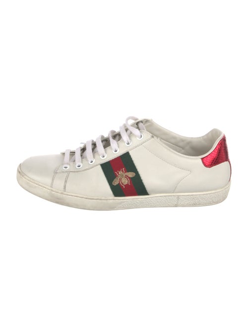 Gucci Web Accent Leather Sneakers