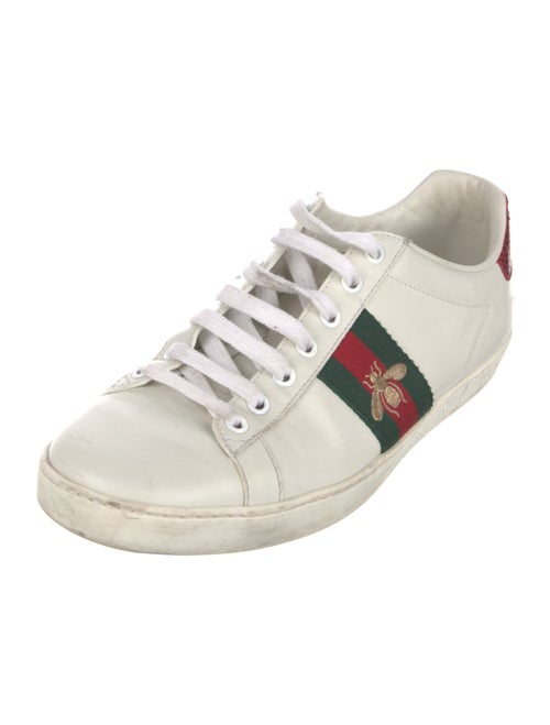 Gucci Web Accent Leather Sneakers
