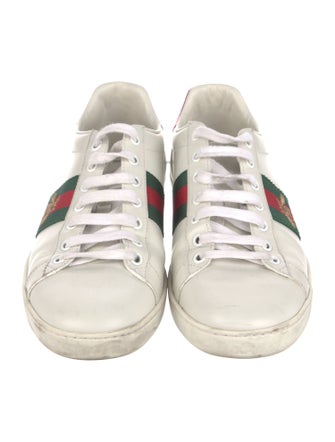 Gucci Web Accent Leather Sneakers