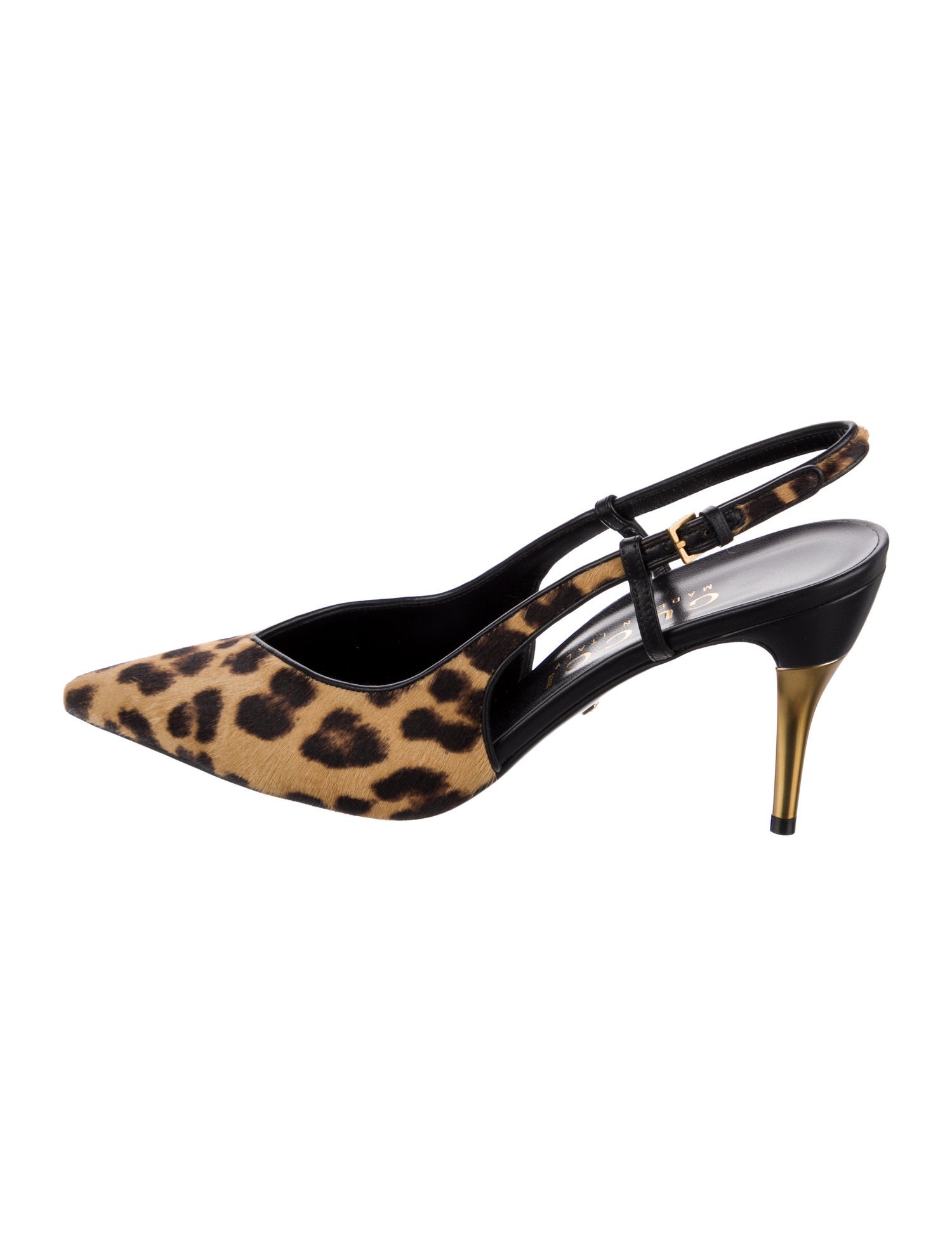 Gucci Ponyhair Animal Print Slingback Pumps
