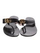 Gucci Double G Logo Leather Slides