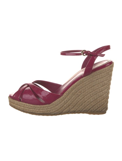 Gucci Microguccissima Pattern Patent Leather Espadrilles