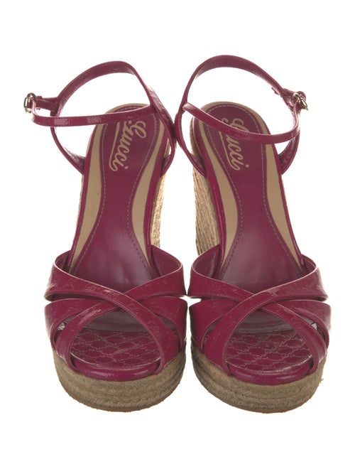 Gucci Microguccissima Pattern Patent Leather Espadrilles