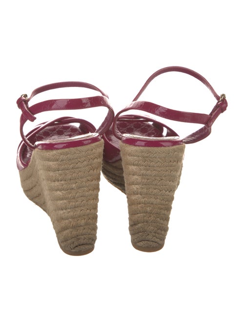 Gucci Microguccissima Pattern Patent Leather Espadrilles