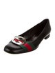 Gucci Web Accent Leather Ballet Flats
