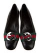 Gucci Web Accent Leather Ballet Flats