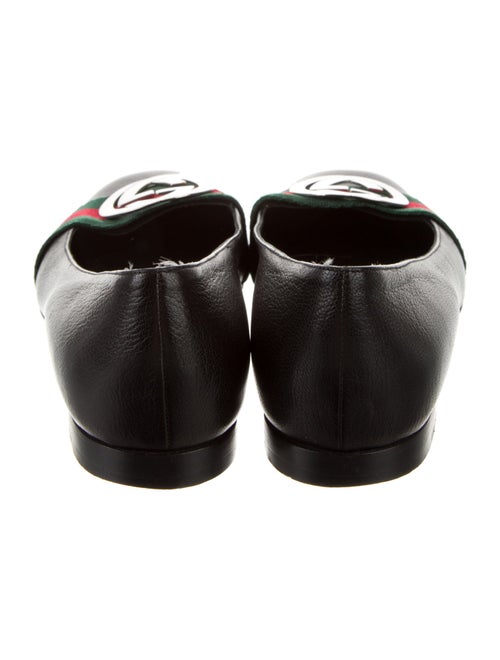 Gucci Web Accent Leather Ballet Flats