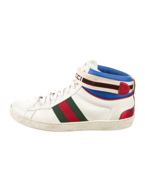 Gucci Web Accent Leather Sneakers