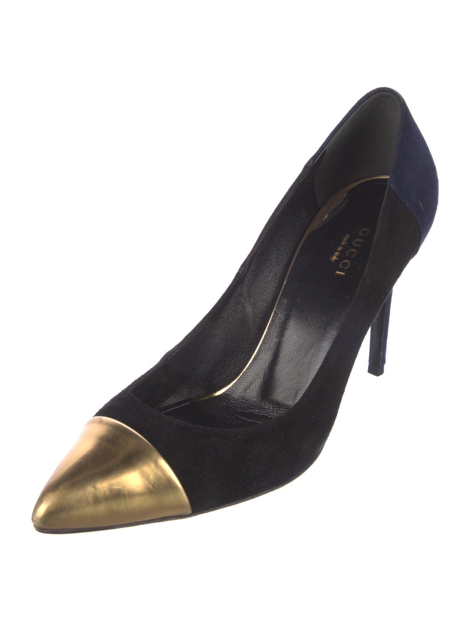 Gucci Suede Colorblock Pattern Pumps