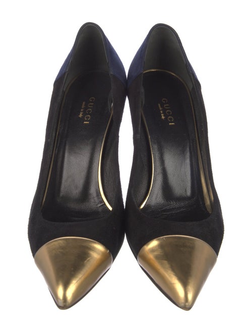 Gucci Suede Colorblock Pattern Pumps