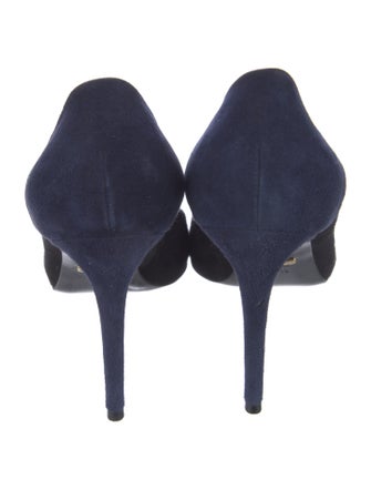 Gucci Suede Colorblock Pattern Pumps