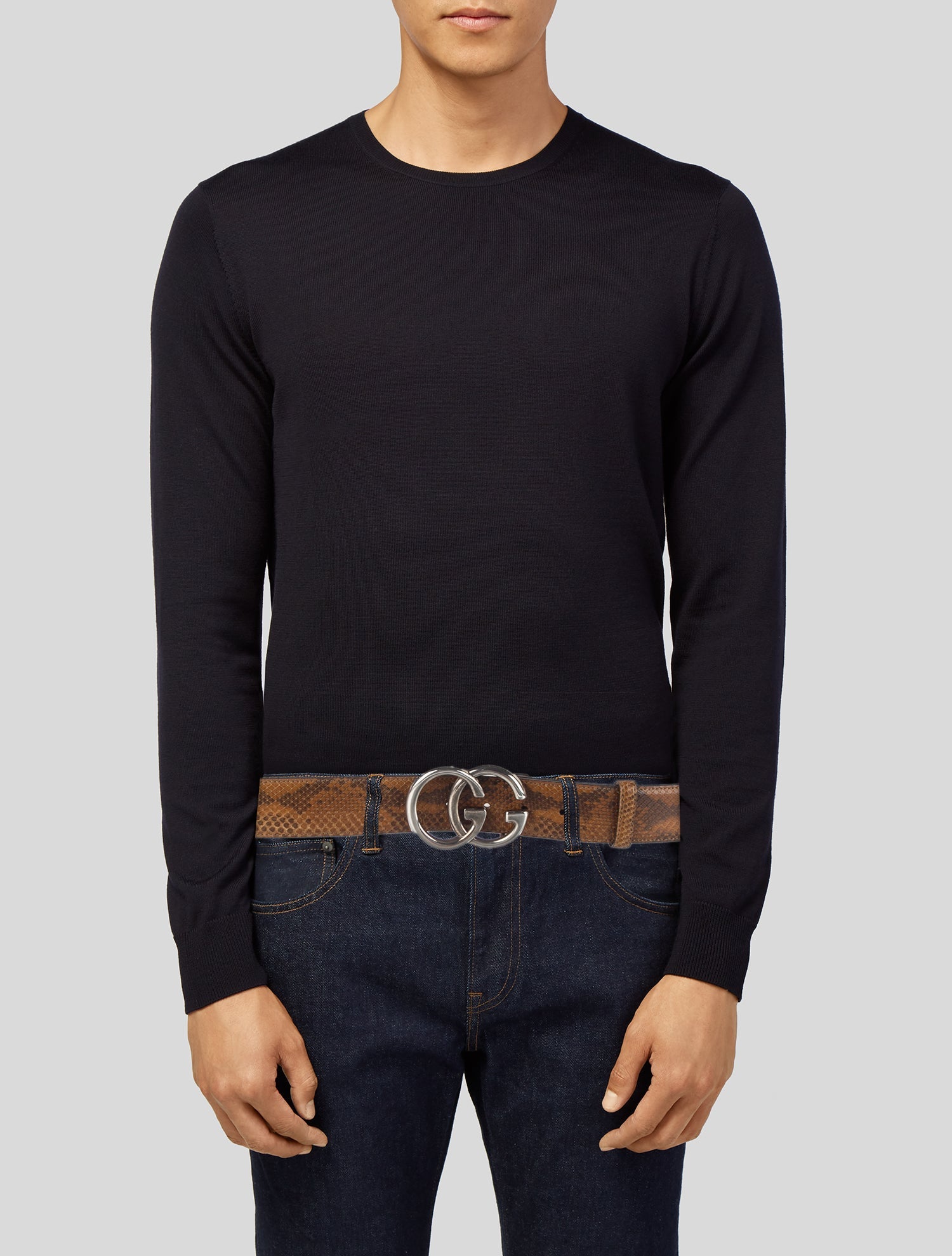 Gucci Double G Logo Water Snake Waist Belt