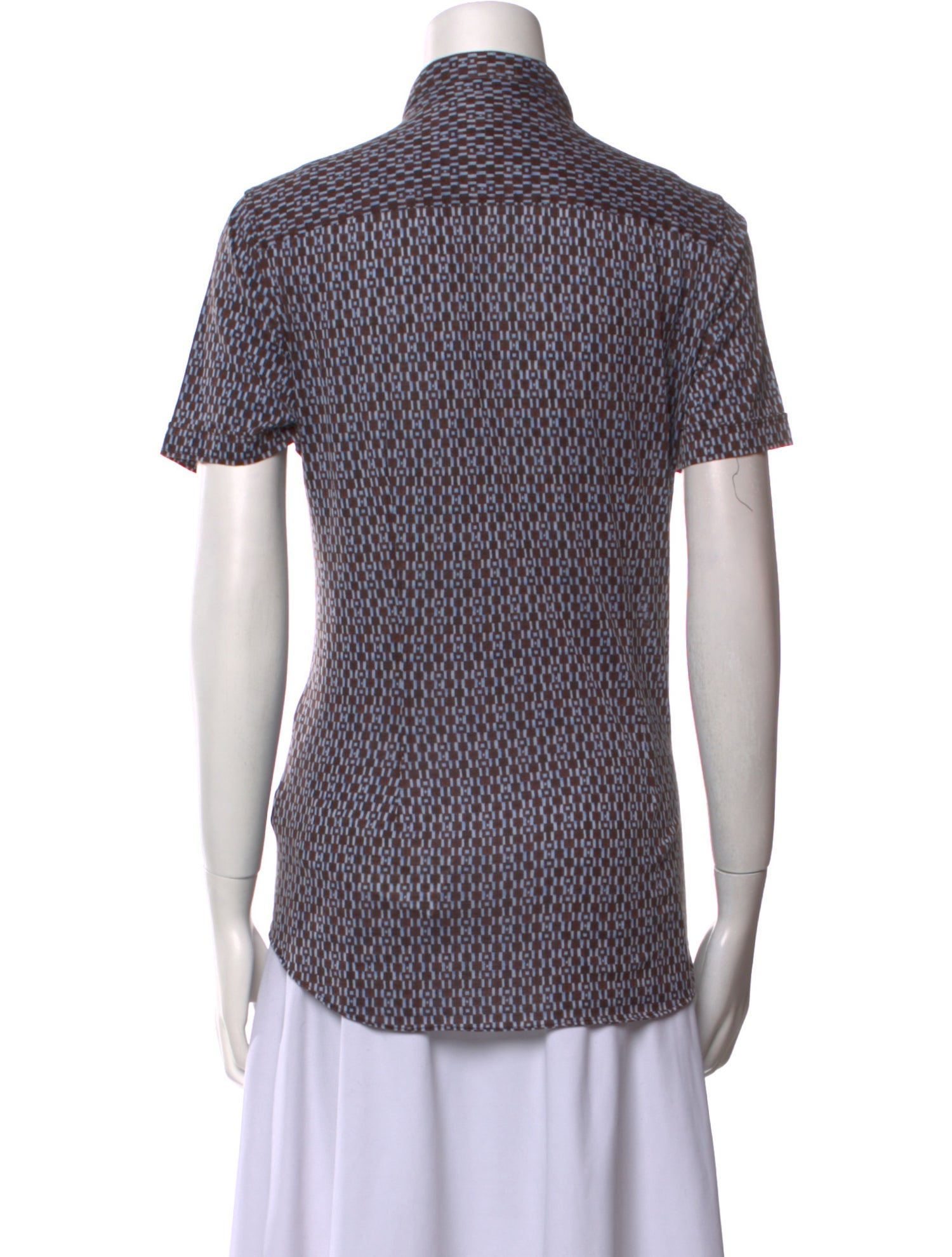 Gucci Printed Short Sleeve Button-Up Top