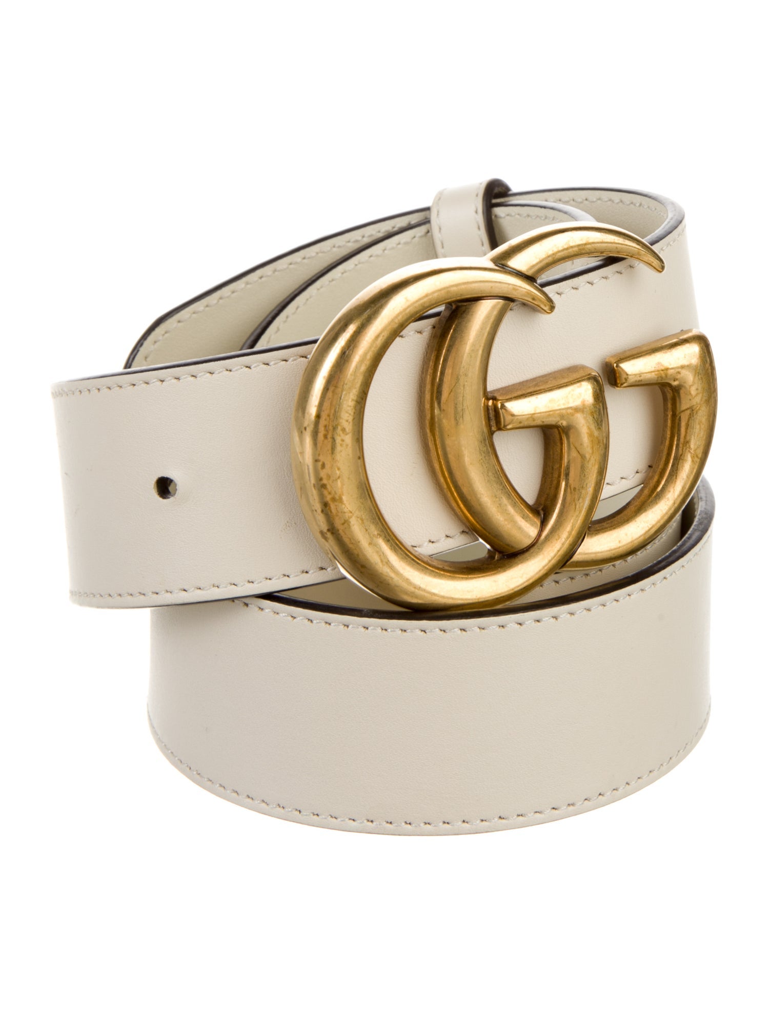 Gucci Double G Logo Leather Belt