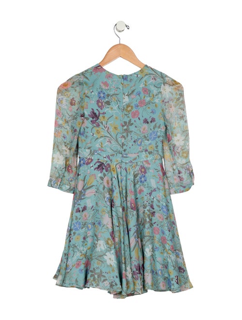 Gucci Girls' Floral Print Silk Dress