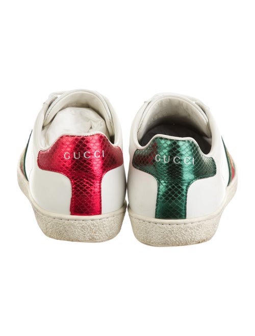 Gucci Web Accent Leather Sneakers