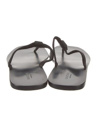 Gucci Interlocking G Logo Leather Flip Flops
