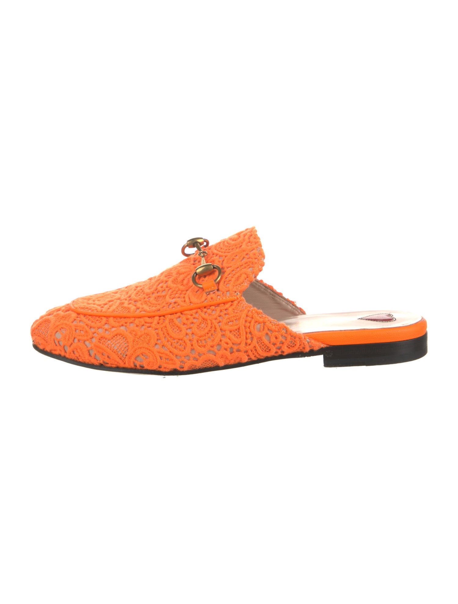 Gucci Horsebit Accent Lace Mules