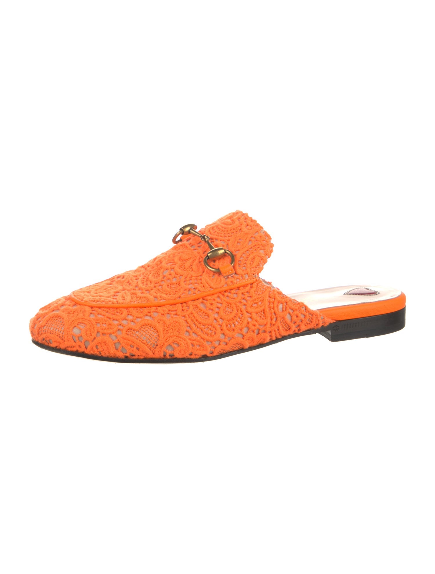 Gucci Horsebit Accent Lace Mules