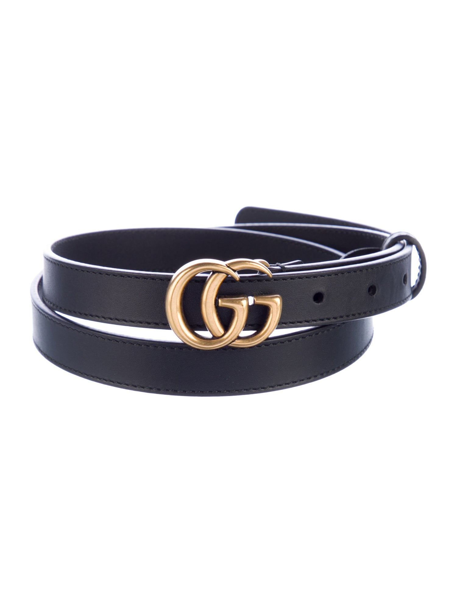 Gucci Double G Logo Skinny Belt